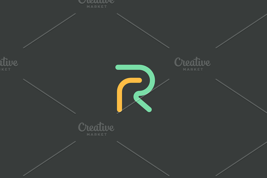 Abstract letter R logo design. Color linear logotype. in Logo Templates - product preview 8