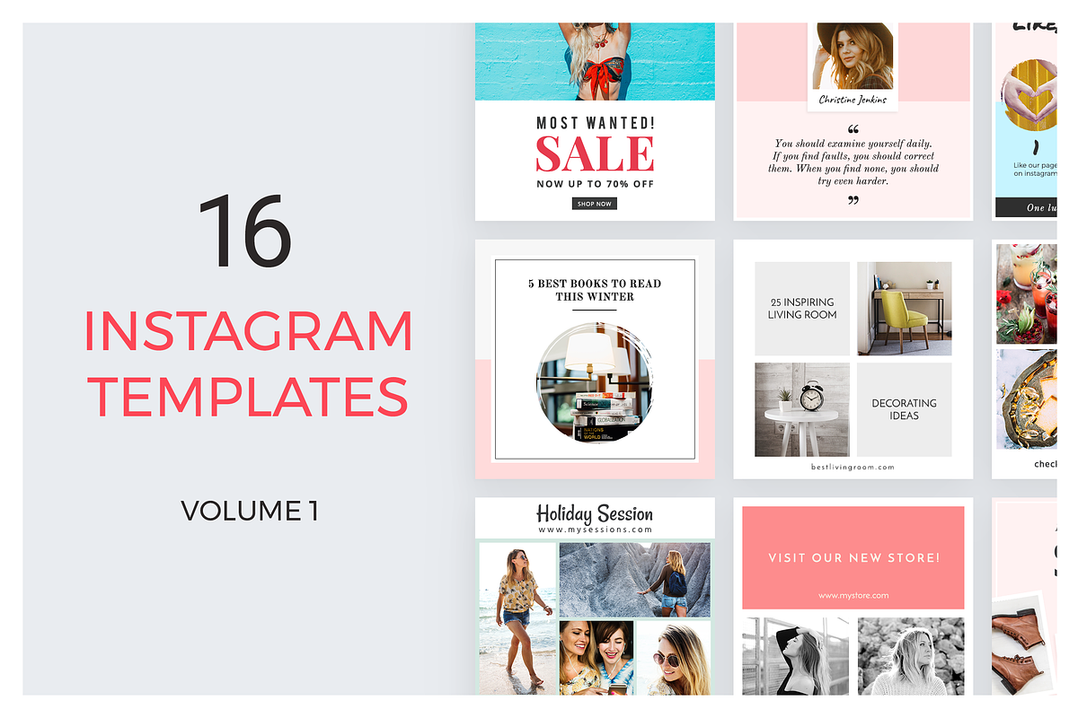 16 Instagram Templates vol.1 in Social Media Templates - product preview 8