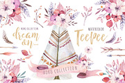 Watercolor teepee collection