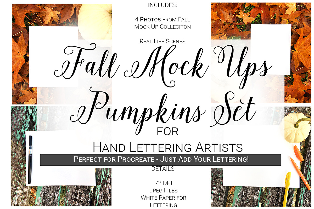 Fall Mock Ups | Pumpkin Set in Mockup Templates - product preview 8
