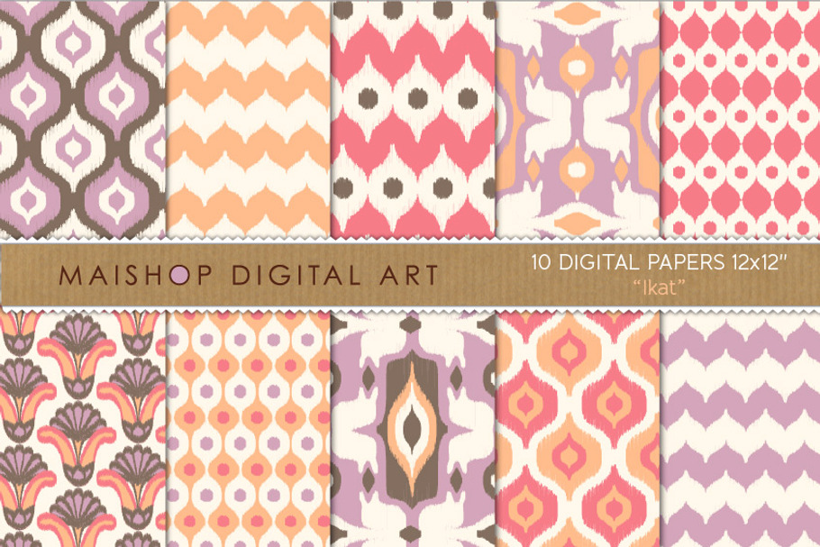 Digital Paper - Ikat in Patterns - product preview 8