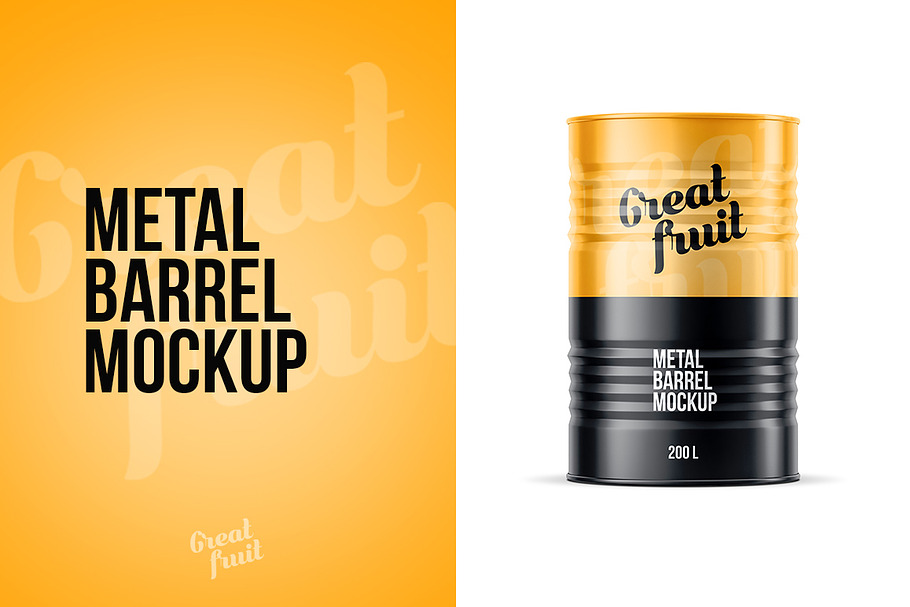 Metal Oil Barrel Mockup in Product Mockups - product preview 8