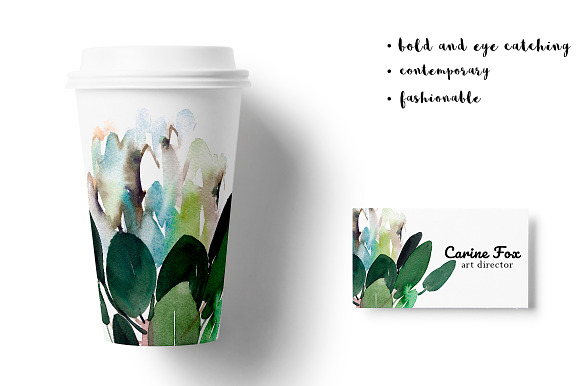 Protea watercolor pattern  in Patterns - product preview 1