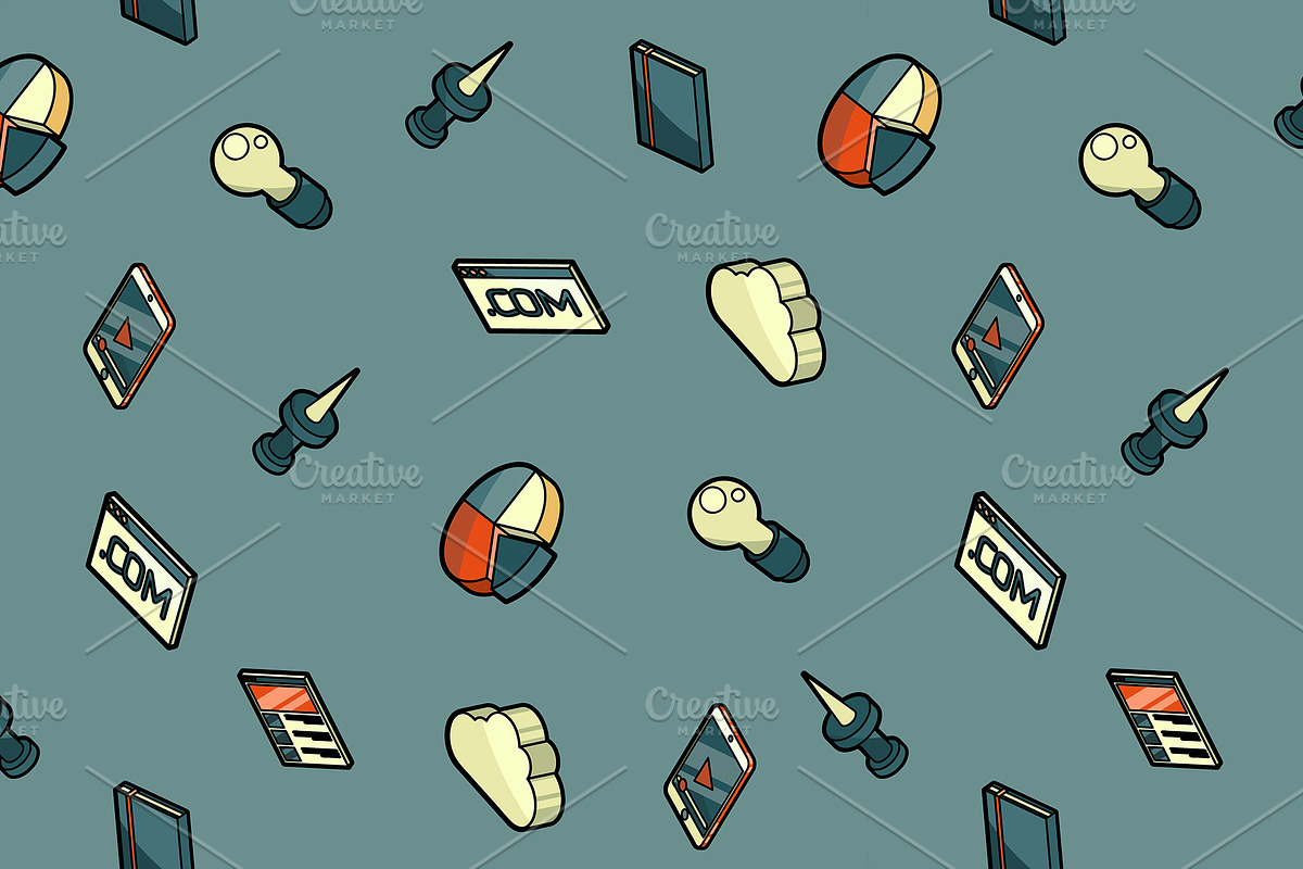 Web design color isometric pattern in Patterns - product preview 8