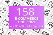 " 158 E-Commerce Line Icons "