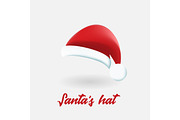 Santa Claus red hat vector illustration isolated on white background