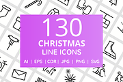 130 Christmas Line Icons