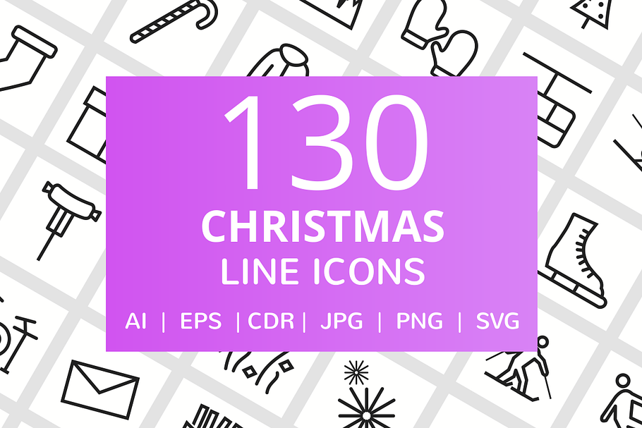 130 Christmas Line Icons
