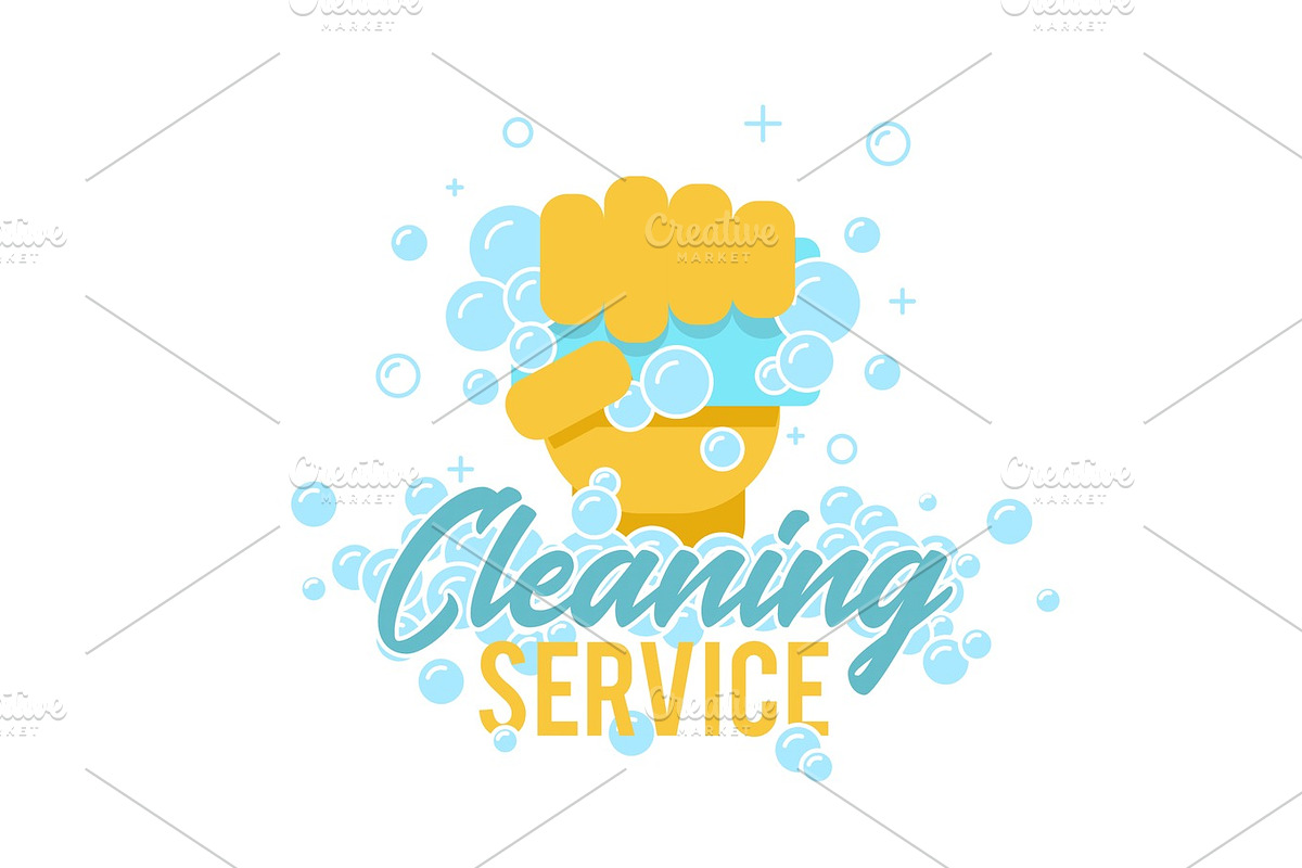 Cleaning service logo, symbol or label template in Objects - product preview 8
