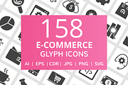 " 158 E-Commerce Glyph Icons "