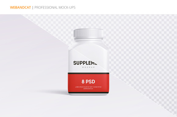 Supplement Jar and Box Mock-up in Product Mockups - product preview 1
