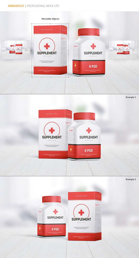 Supplement Jar and Box Mock-up in Product Mockups - product preview 3