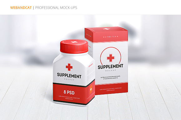 Supplement Jar and Box Mock-up in Product Mockups - product preview 7