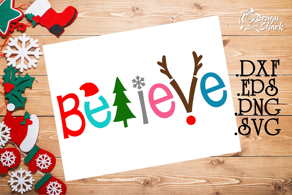 Believe Christmas SVG in Illustrations - product preview 8