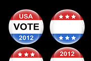 Voting Badge USA Buttons Vectors