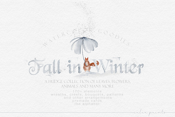 Fall in Winter - Watercolor Graphics