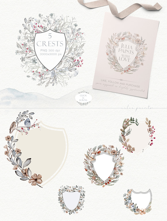 Fall in Winter - Watercolor Graphics in Objects - product preview 5