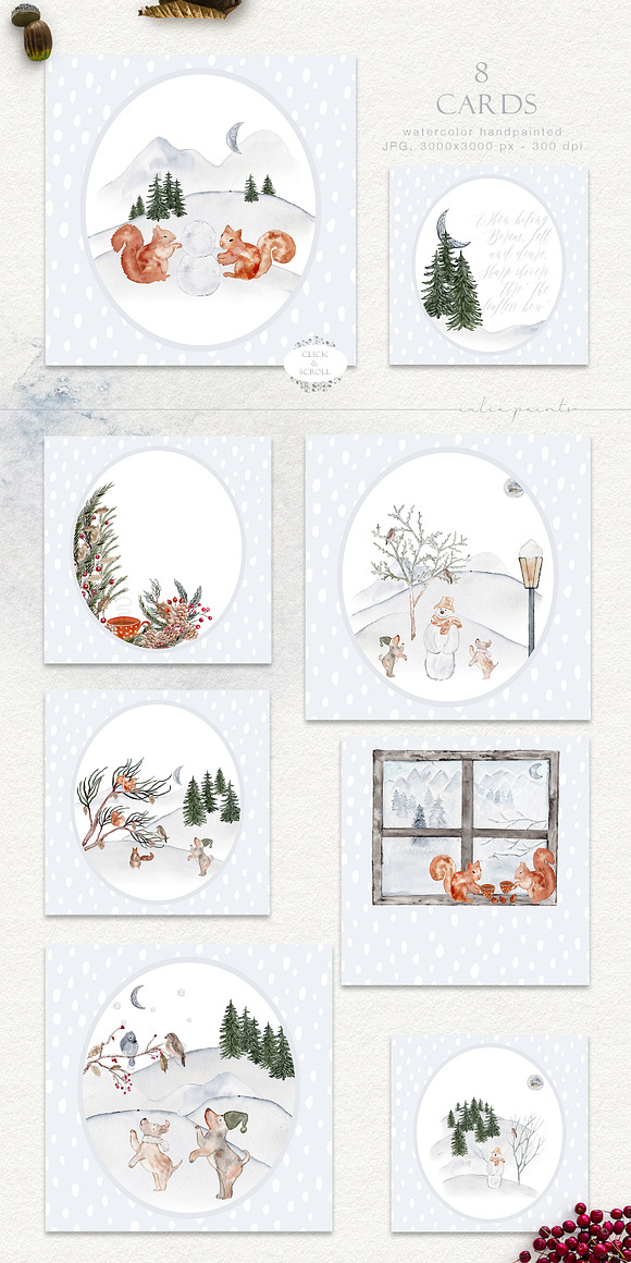 Fall in Winter - Watercolor Graphics in Objects - product preview 8