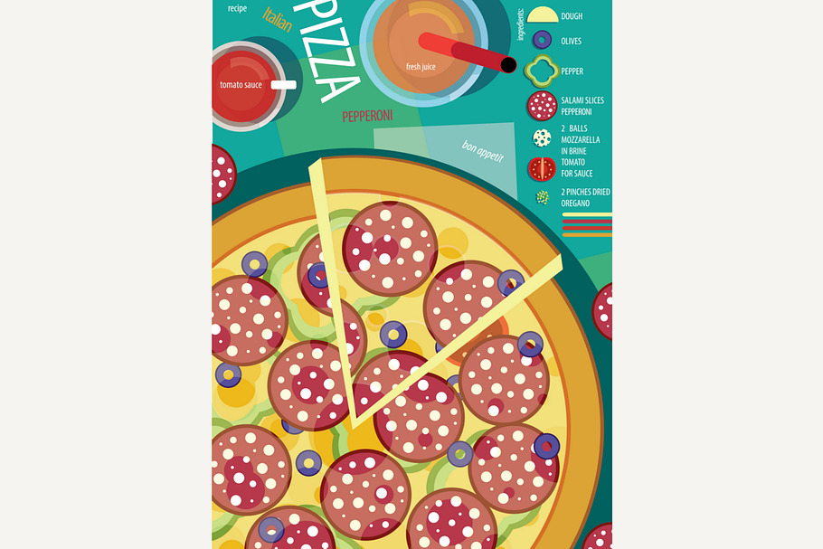 Infographics recipe pizza in Illustrations - product preview 8