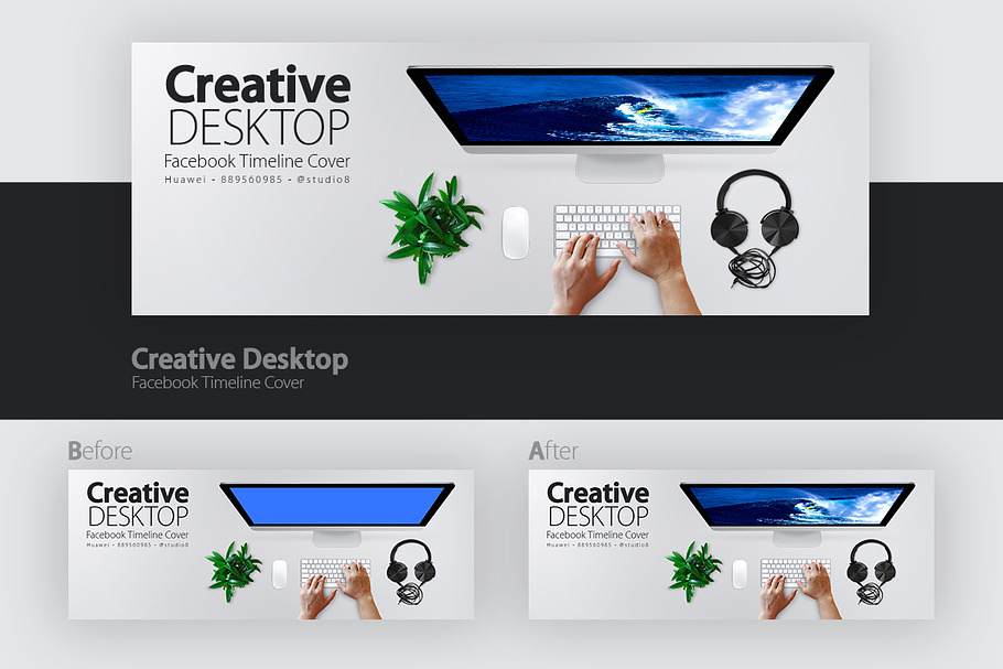 Facebook Creative Desktop Cover 1 in Facebook Templates - product preview 8