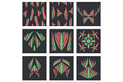 Set of patterns icons .Collection of swatches memphis patterns - seamless. Retro fashion style 80-90s. Abstract patters for wall
