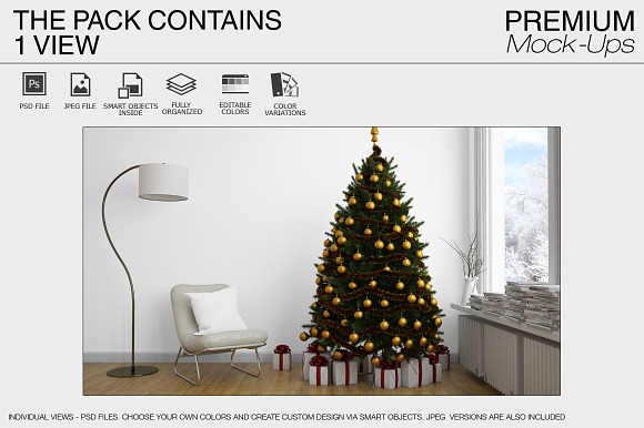 Christmas Pillow & Frames Pack in Product Mockups - product preview 1