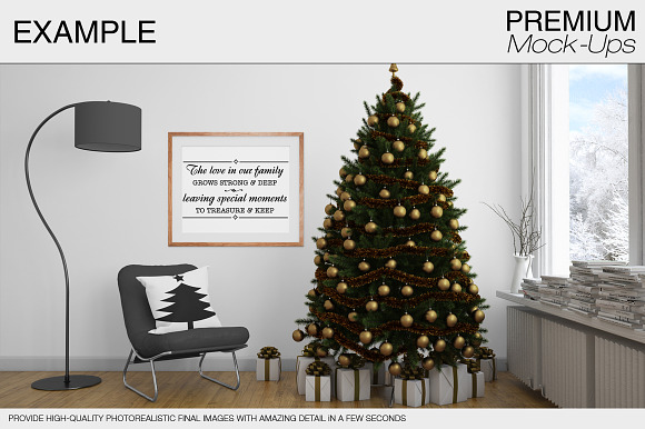 Christmas Pillow & Frames Pack in Product Mockups - product preview 5