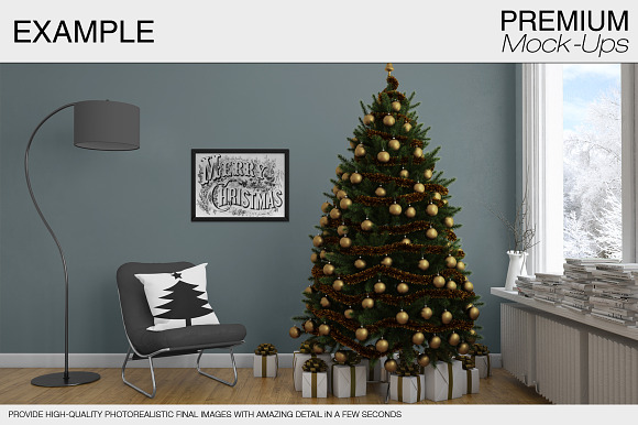 Christmas Pillow & Frames Pack in Product Mockups - product preview 8