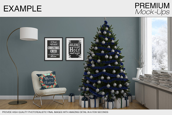 Christmas Pillow & Frames Pack in Product Mockups - product preview 9