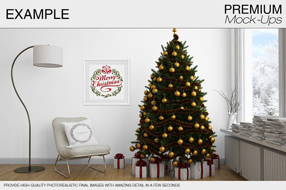 Christmas Pillow & Frames Pack in Product Mockups - product preview 10