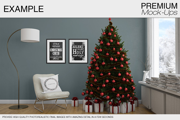 Christmas Pillow & Frames Pack in Product Mockups - product preview 12