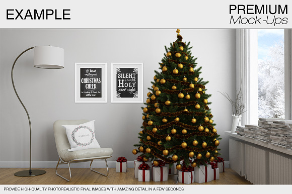 Christmas Pillow & Frames Pack in Product Mockups - product preview 14