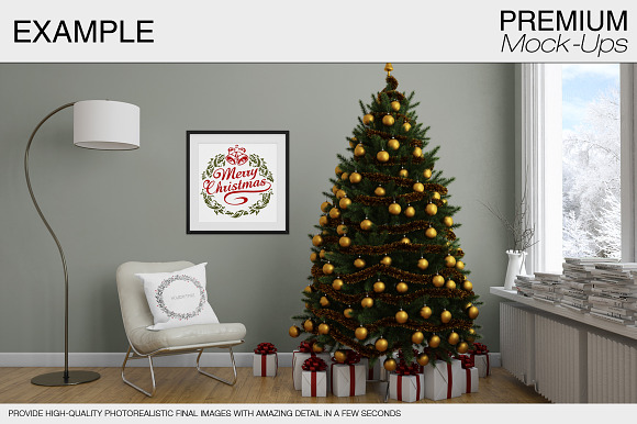 Christmas Pillow & Frames Pack in Product Mockups - product preview 15