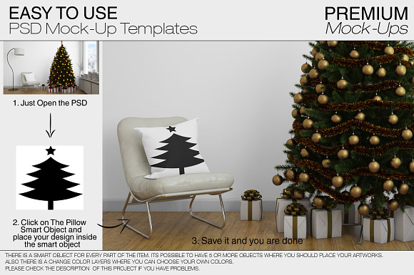 Christmas Pillow & Frames Pack in Product Mockups - product preview 16