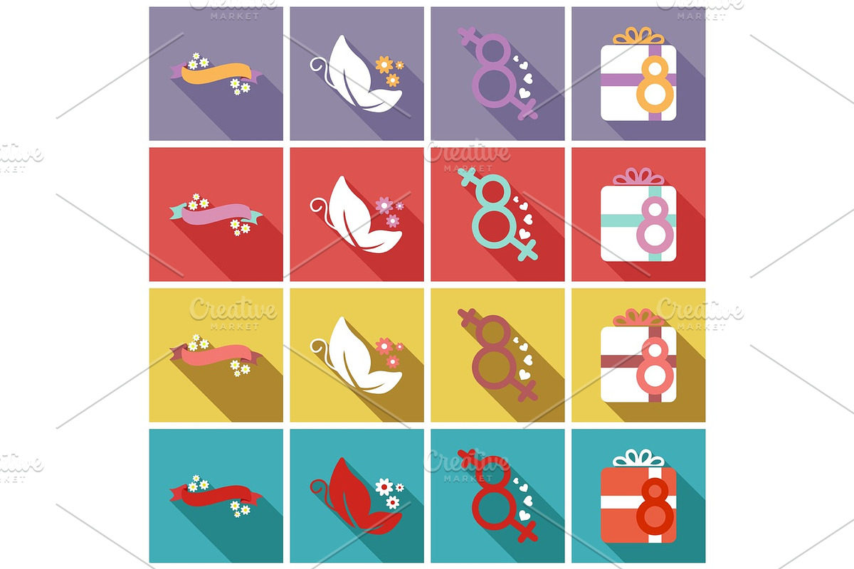 vector illustration set of badges labels on the topic 8 March International Women's Day in Illustrations - product preview 8