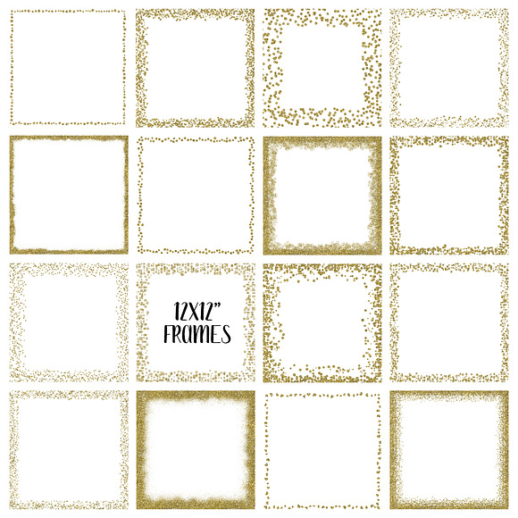 Gold Glitter Frames and Borders in Illustrations - product preview 1