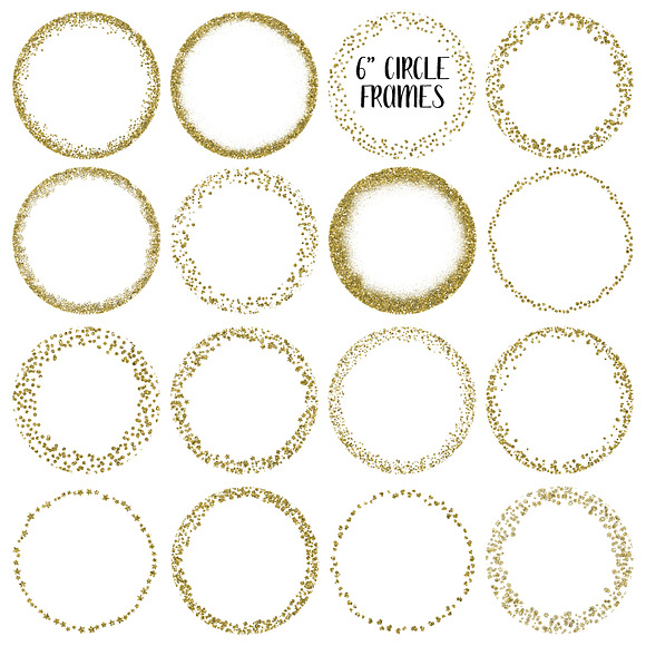 Gold Glitter Frames and Borders in Illustrations - product preview 3