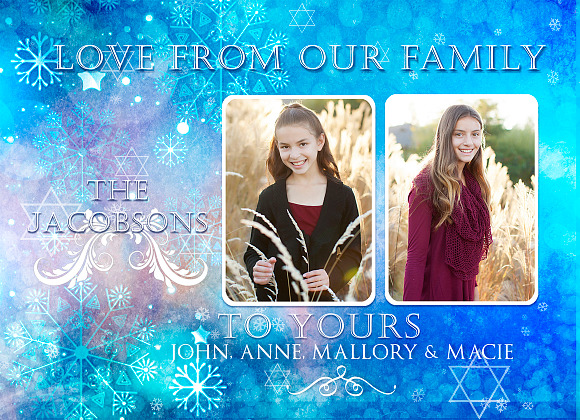 Hanukkah/Shalom  Photo Card 17-10 in Card Templates - product preview 2