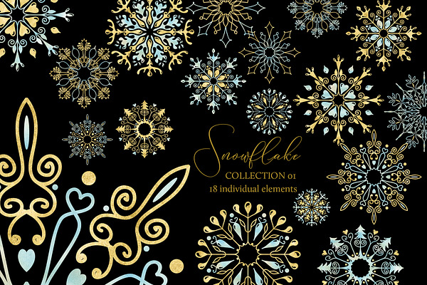 Snowflakes Clipart Collection 01
