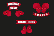 set of emblems boxing