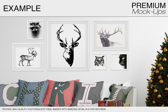 Christmas Pillows & Frames Pack in Product Mockups - product preview 4
