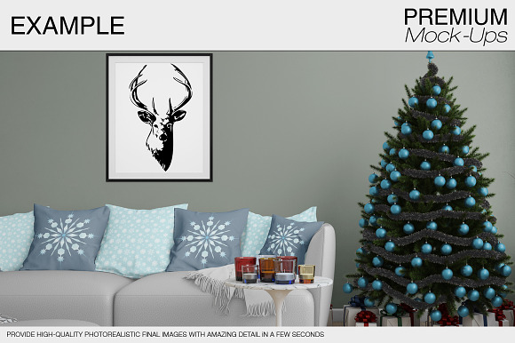 Christmas Pillows & Frames Pack in Product Mockups - product preview 9