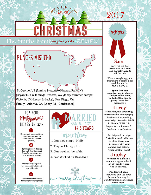 Christmas Year End Review 17-12 in Card Templates - product preview 1
