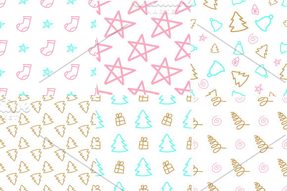 Christmas lettering and patterns set in Illustrations - product preview 3