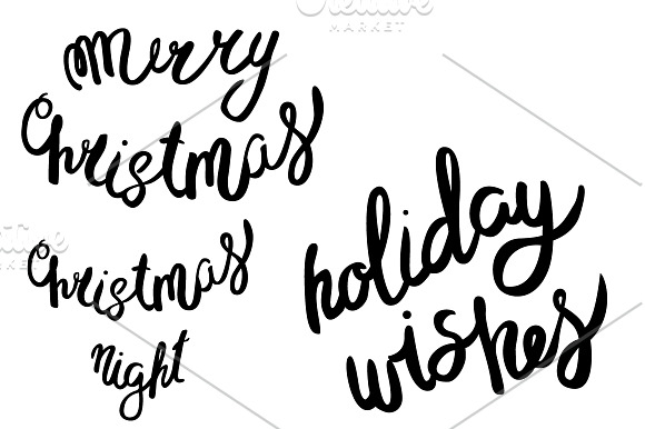 Christmas lettering and patterns set in Illustrations - product preview 6