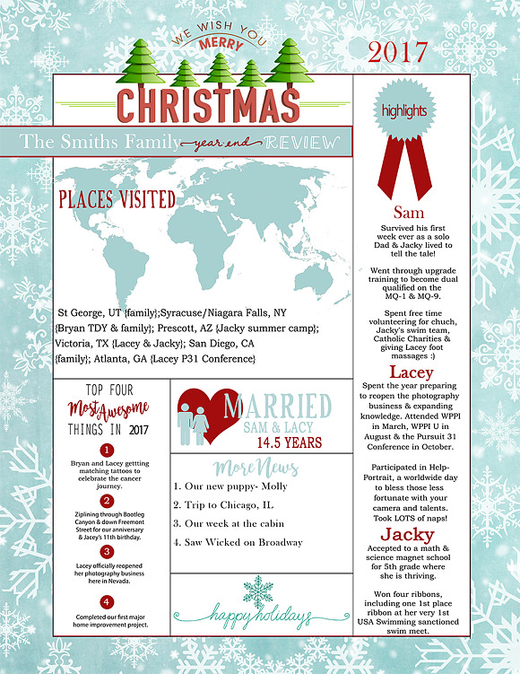 Christmas Year End Review 17-12 in Card Templates - product preview 2