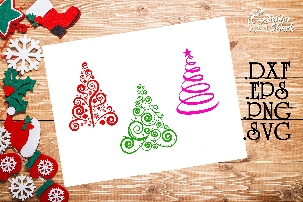Christmas Tree SVG Set in Illustrations - product preview 8
