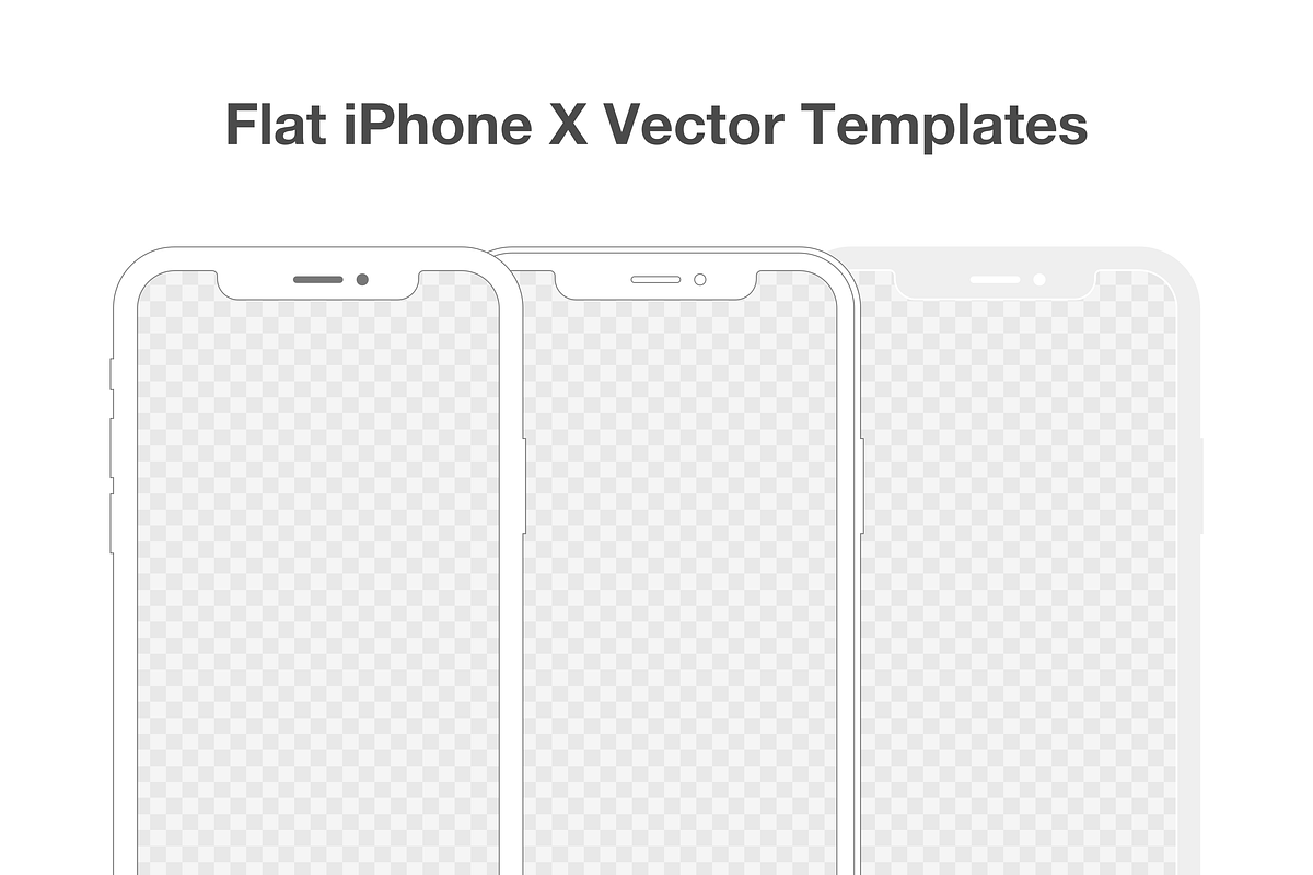 Flat iPhone X Vector Templates in Templates - product preview 8