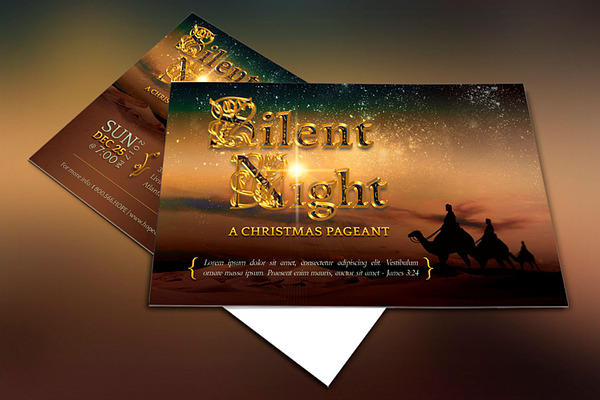 Silent Night Postcard Template