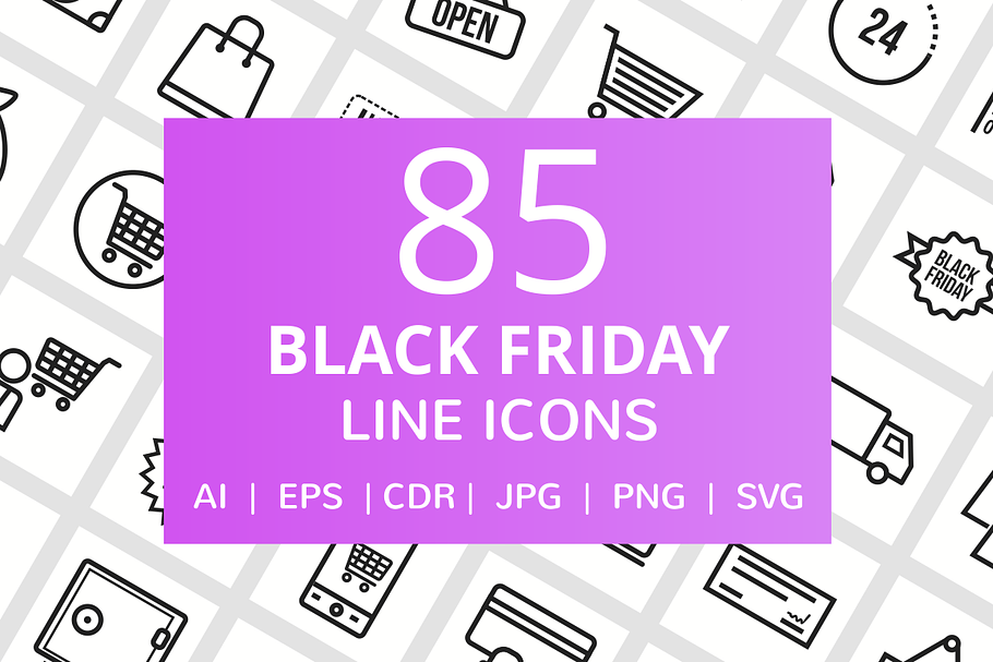85 Black Friday Line Icons